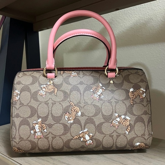 Coach Rowan Satchel in Signature Canvas with Dancing Cats - Picture 3 of 10